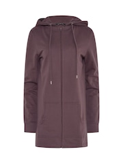 Long Tall Sally Cherry Purple Longline Zip Through Hoodie - Image 5 of 5