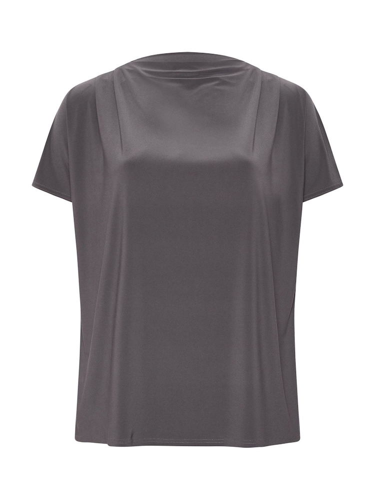 Yours Curve Grey London Pleated Shoulder Top - Image 5 of 5 Yours Curve Grey London Pleated Shoulder Top - Image 5 of 5