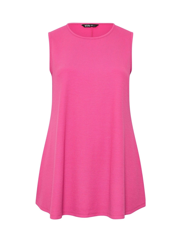 Yours Curve Pink Soft Touch Ribbed Swing Top - Image 5 of 5