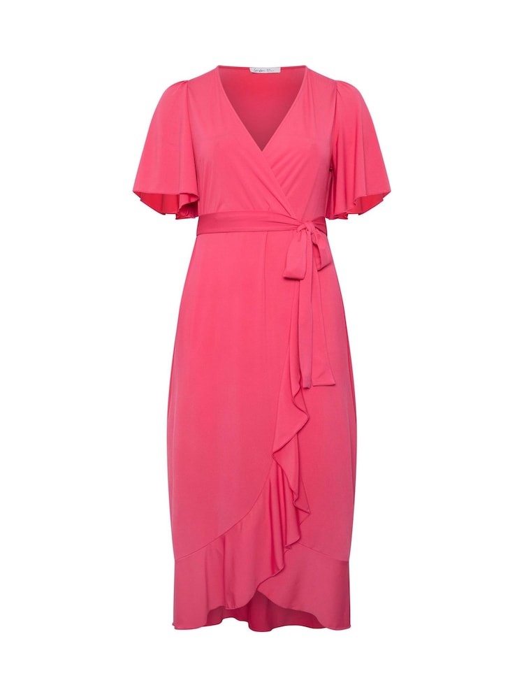 Yours Curve Pink London Ruffle Dress - Image 6 of 6 Yours Curve Pink London Ruffle Dress - Image 6 of 6