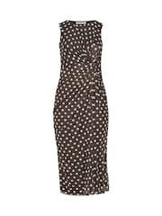 Yours Curve Brown London Sleeveless Side Twist Dress - Image 5 of 5