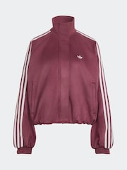 Jagodno rdeča - Jakna iz umetnega semiša s širokim ovratnikom adidas Originals - Slika 7 iz 7