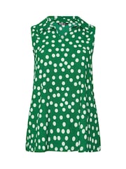 Yours Curve Green Polka Dot Collared Top - Image 5 of 5