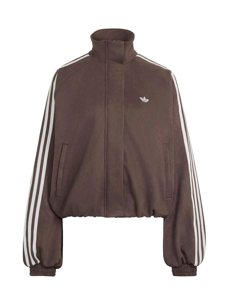rjava - Jakna iz umetnega semiša s širokim ovratnikom adidas Originals - Slika 7 iz 7