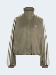 Olivno zelena - Jakna iz umetnega semiša s širokim ovratnikom adidas Originals - Slika 7 iz 7