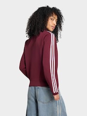 adidas Originals Maroon Red Knit Slim Fit Track Jacket - Image 2 of 5
