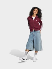 adidas Originals Maroon Red Knit Slim Fit Track Jacket - Image 3 of 5