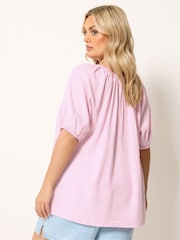 Yours Curve Pink Stripe Boho Blouse - Image 3 of 5