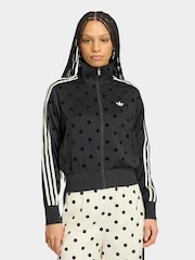 adidas Originals Black Polka Dot Firebird Satin Track Top Jacket - Image 1 of 6