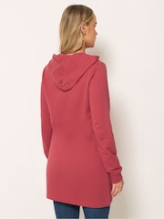 Long Tall Sally Red Longline Zip Through Hoodie - Image 3 of 5