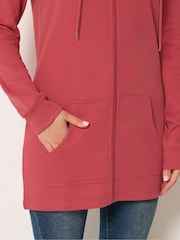 Long Tall Sally Red Longline Zip Through Hoodie - Image 4 of 5