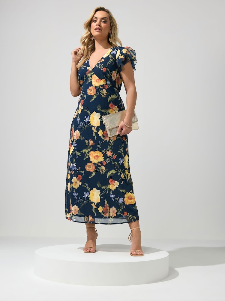 Yours Curve Blue London Tea Dress - Image 1 of 5