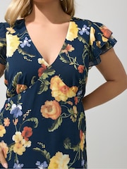 Yours Curve Blue London Tea Dress - Image 4 of 5