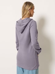 Long Tall Sally Lilac Purple Longline Zip Through Hoodie - Image 2 of 5