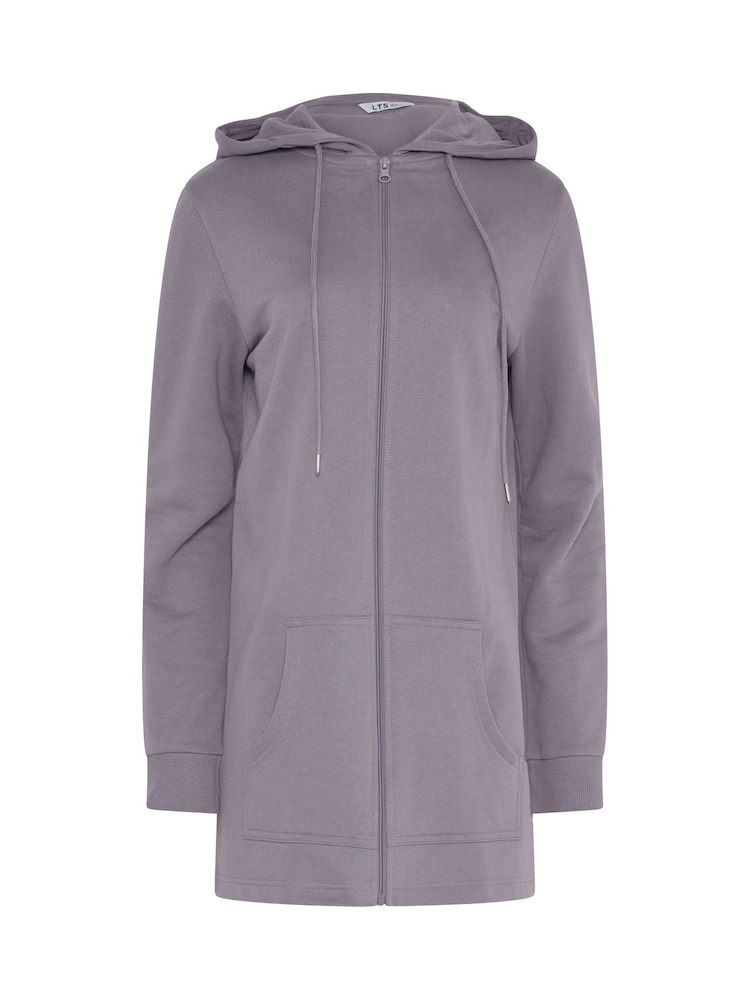 Long Tall Sally Lilac Purple Longline Zip Through Hoodie - Image 5 of 5