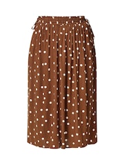 Yours Curve Brown Polka Dot Print Skirt - Image 4 of 4