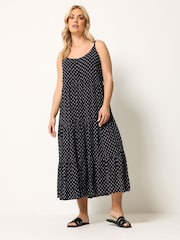 Yours Curve Black Tiered Maxi Dress - Image 2 of 5