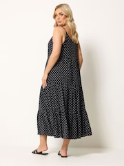 Yours Curve Black Tiered Maxi Dress - Image 3 of 5