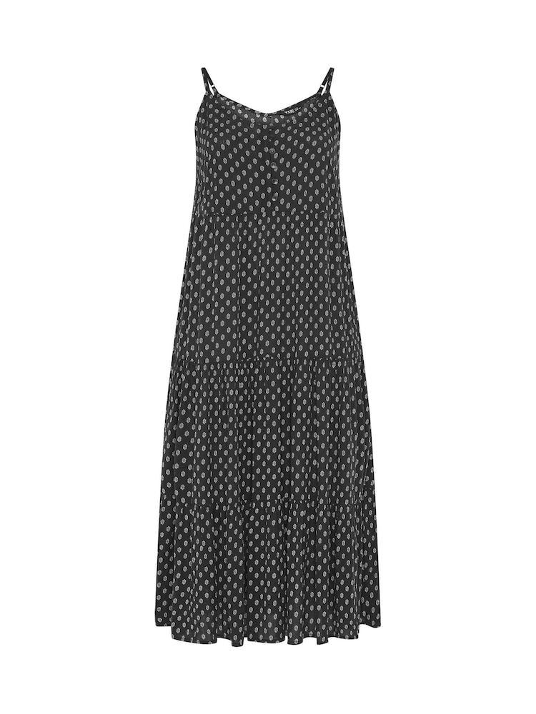 Yours Curve Black Tiered Maxi Dress - Image 5 of 5 Yours Curve Black Tiered Maxi Dress - Image 5 of 5