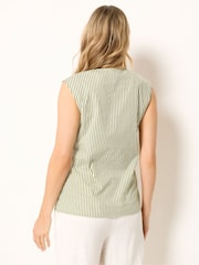 Long Tall Sally Green Stripe Belted Blouse - Image 2 of 5