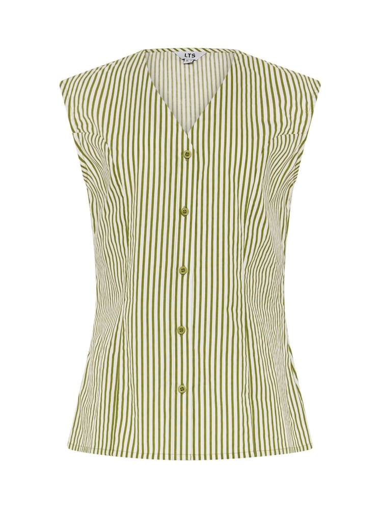 Long Tall Sally Green Stripe Belted Blouse - Image 5 of 5 Long Tall Sally Green Stripe Belted Blouse - Image 5 of 5