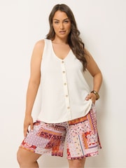 Yours Curve Pink Pull On Jersey Shorts - Image 1 of 5