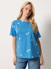 M&Co Blue Puff Print Pocket T-Shirt - Image 1 of 5
