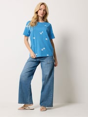M&Co Blue Puff Print Pocket T-Shirt - Image 2 of 5