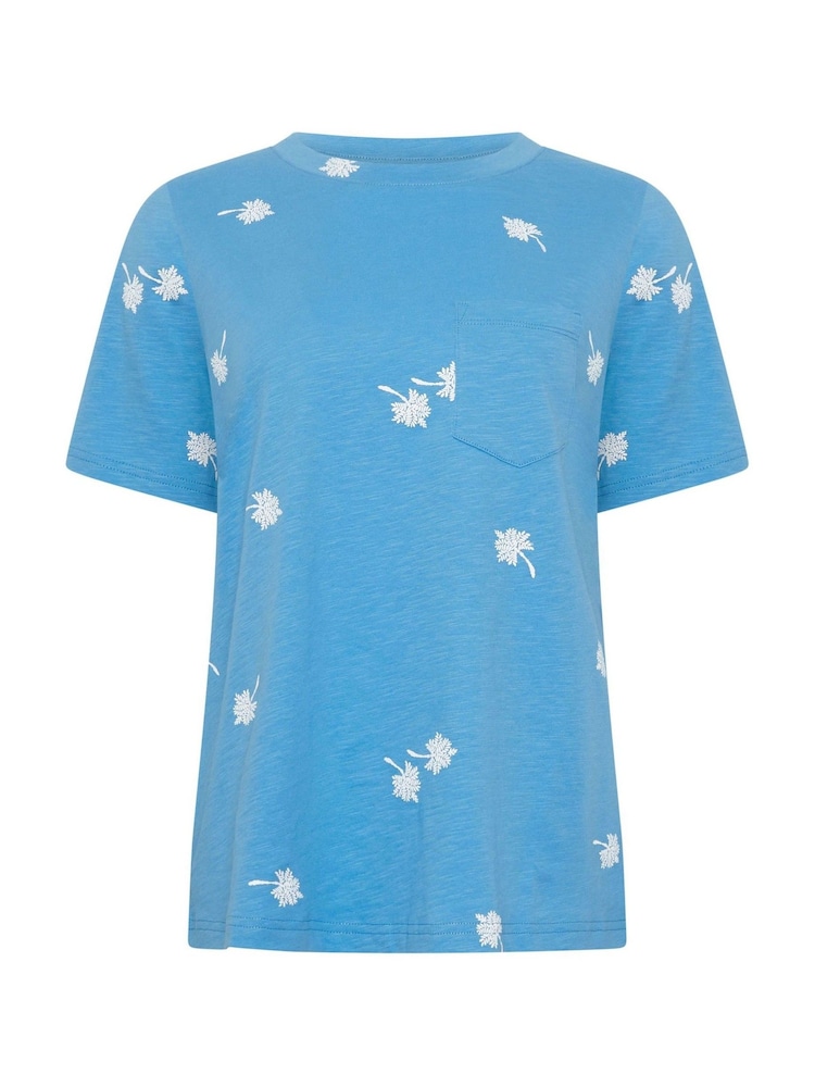 M&Co Blue Puff Print Pocket T-Shirt - Image 5 of 5 M&Co Blue Puff Print Pocket T-Shirt - Image 5 of 5
