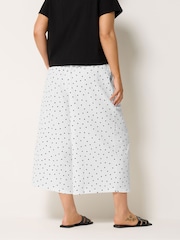 Yours Curve White Polka Dot Print Woven Culottes - Image 3 of 5