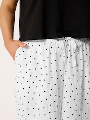 Yours Curve White Polka Dot Print Woven Culottes - Image 4 of 5