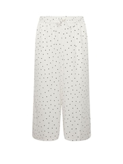 Yours Curve White Polka Dot Print Woven Culottes - Image 5 of 5