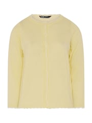 Yours Curve Yellow Scallop Edge Cardigan - Image 5 of 5
