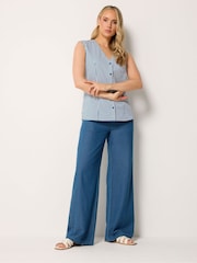 Long Tall Sally Blue Stripe Belted Blouse - Image 2 of 6