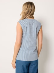 Long Tall Sally Blue Stripe Belted Blouse - Image 3 of 6