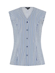 Long Tall Sally Blue Stripe Belted Blouse - Image 6 of 6