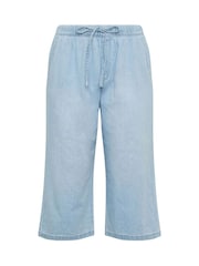Yours Curve Blue Pull On Cropped Trousers - Image 6 of 6