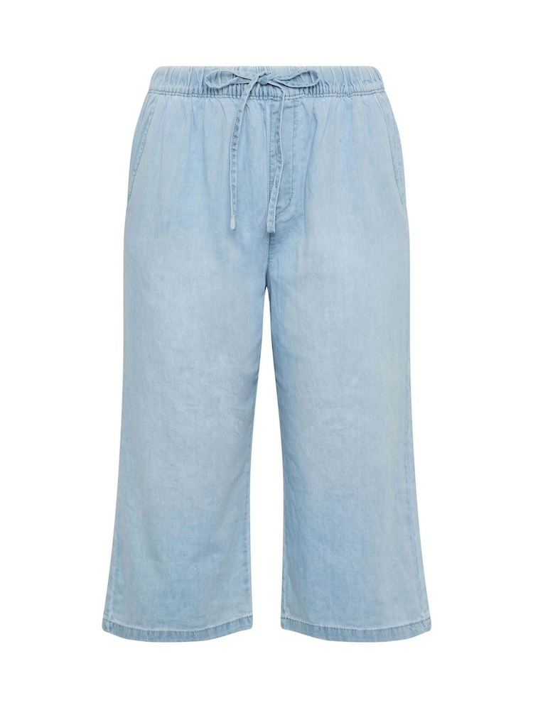 Yours Curve Blue Pull On Cropped Trousers - Image 6 of 6 Yours Curve Blue Pull On Cropped Trousers - Image 6 of 6