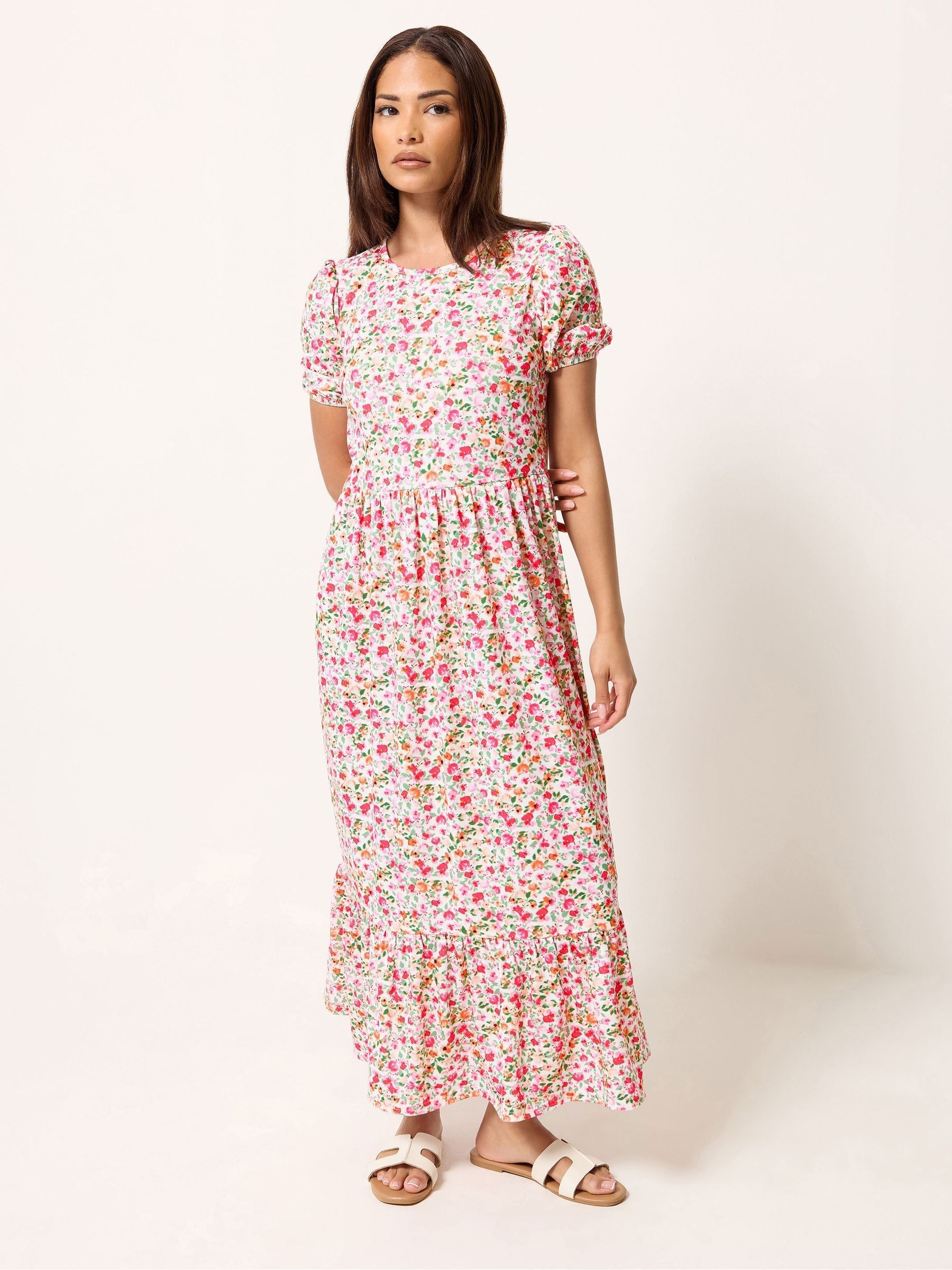 Pixiegirl Women's Light Pink Petite Floral Maxi Dress In | : Size 18 - Image 1