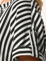 Yours Curve Black Stripe Button Up Blouse - Image 4 of 5