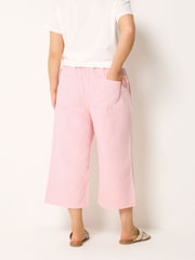 Yours Curve Pink Pull On Cropped Trousers - Image 4 of 6