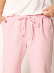 Yours Curve Pink Pull On Cropped Trousers - Image 5 of 6
