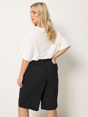 Yours Curve Black Pull On Denim Jorts - Image 3 of 5