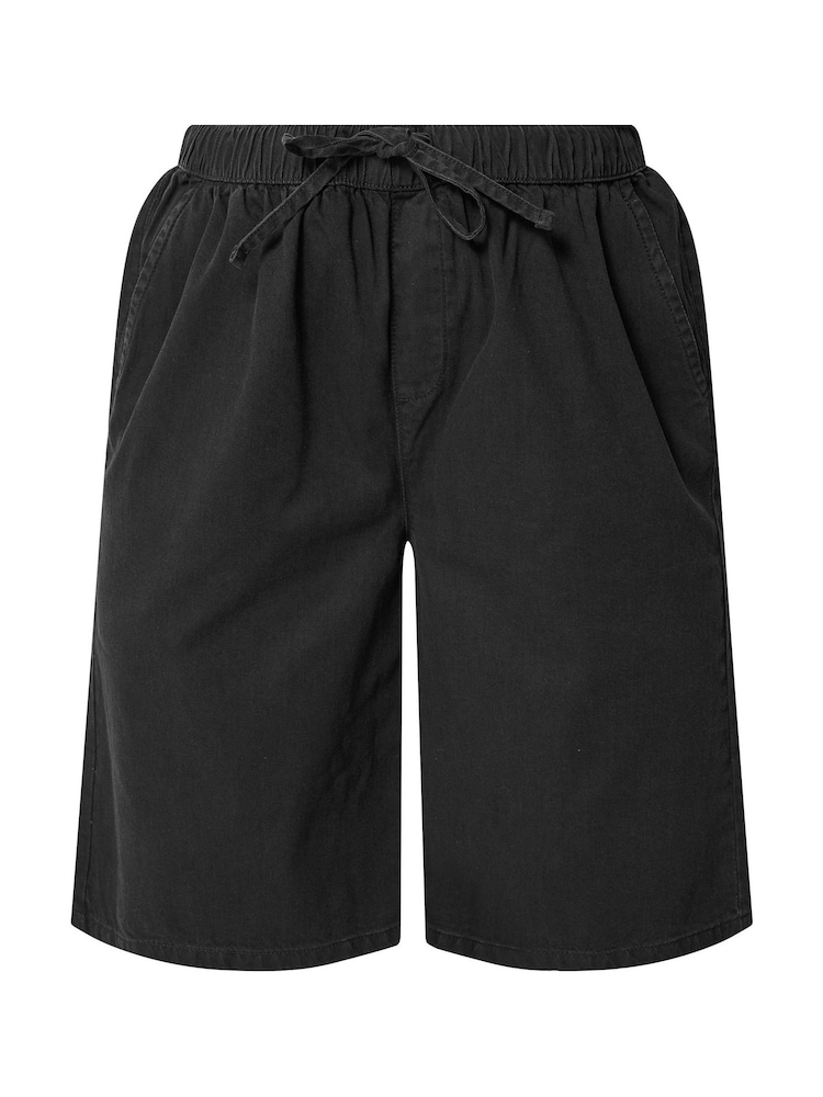 Yours Curve Black Pull On Denim Jorts - Image 5 of 5