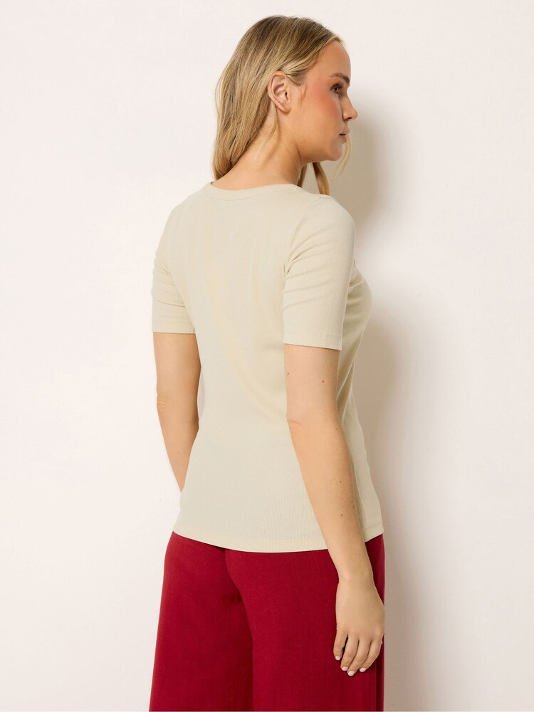 Long Tall Sally Yellow Scoop Neck Button T-Shirt - Image 2 of 5