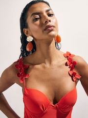 River Island Flower Detail Swimsuit - 圖片 3/4