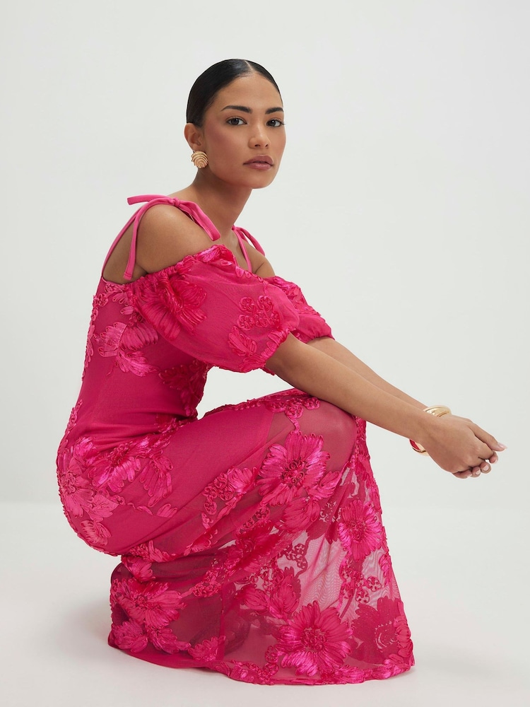 River Island Pink Petite Cornelli Maxi Dress - Image 1 of 4 River Island Pink Petite Cornelli Maxi Dress - Image 1 of 4