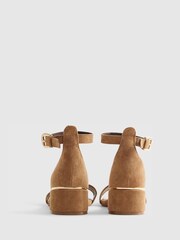 River Island Brown Wide Fit Faux Suede Heeled Sandals - Image 4 of 6