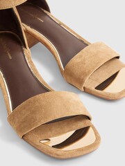 River Island Brown Wide Fit Faux Suede Heeled Sandals - Image 5 of 6