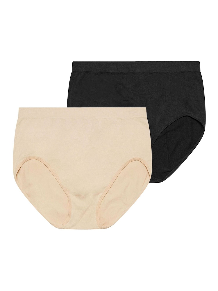 Yours Curve Nude Seamless Light Control Full Briefs 2 Pack - Image 1 of 10 Yours Curve Nude Seamless Light Control Full Briefs 2 Pack - Image 1 of 10
